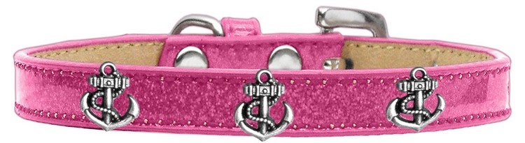 Silver Anchor Widget Dog Collar Pink Ice Cream Size 20